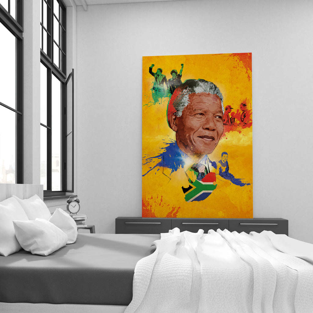 Nelson Mandela Illustrated Canvas Mural | Art Print
