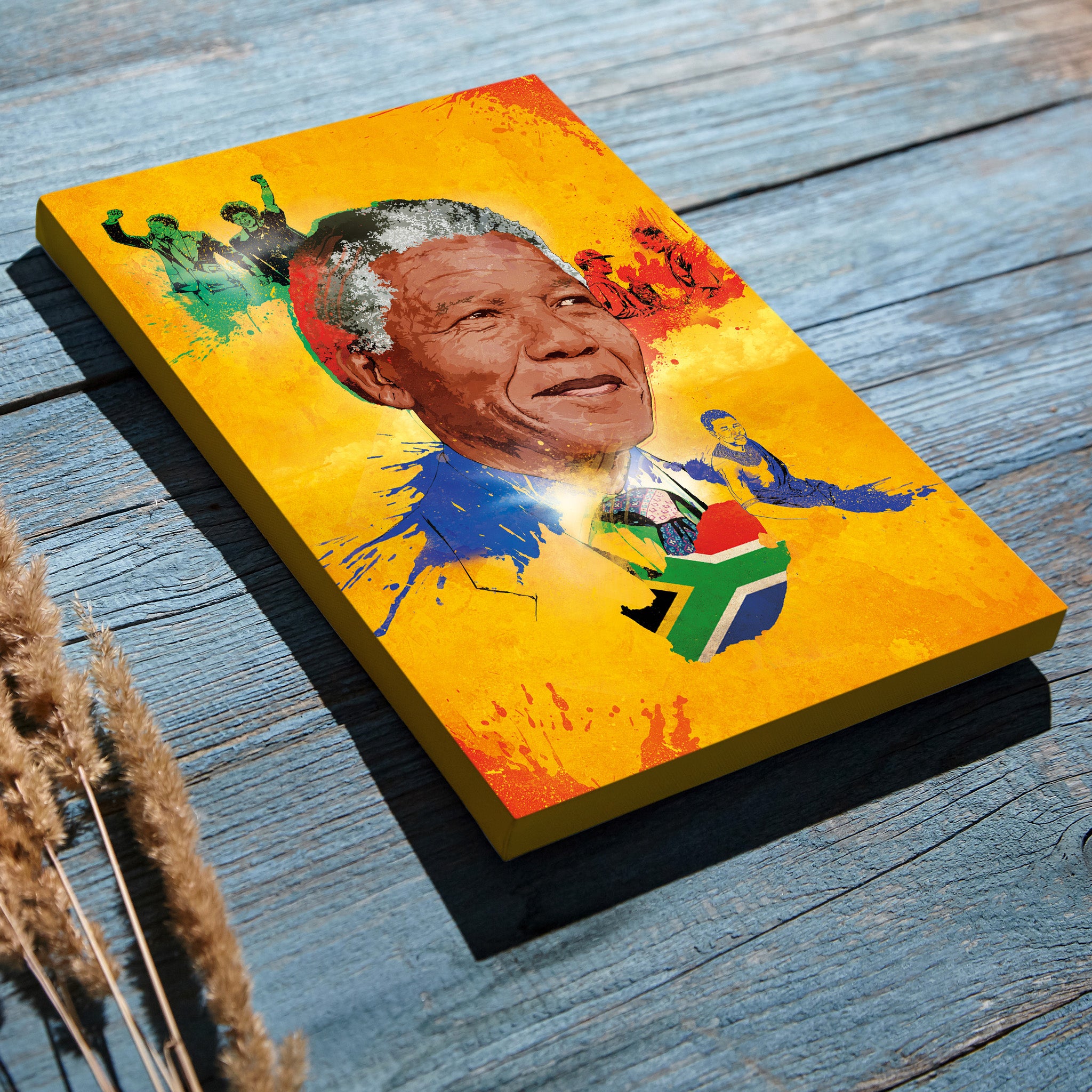 Nelson Mandela Illustrated Canvas Mural | Art Print