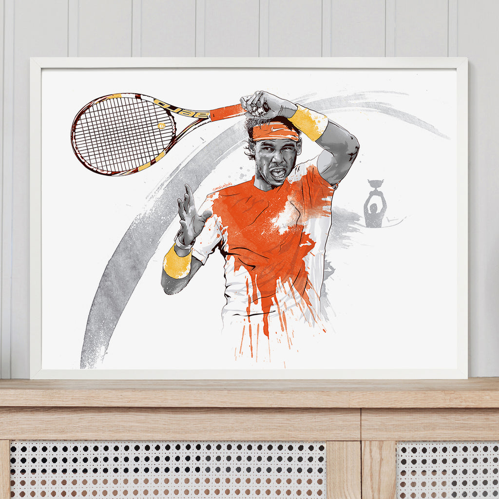 Nadal poster Illustrated Tennis Poster Print - Watercolour Sports Art - Tennis Fan Art Gift