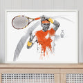 Nadal poster Illustrated Tennis Poster Print - Watercolour Sports Art - Tennis Fan Art Gift