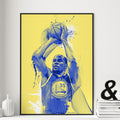 "Kevin Durant illustrated fist pump art print — NBA basketball wall art poster"