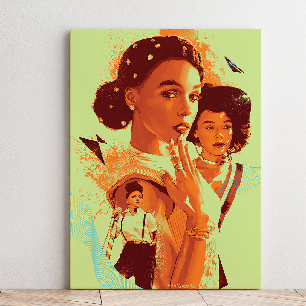 Janelle Monáe Canvas Print | Music Wall Art | Illustrated Fan Art