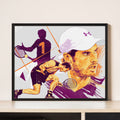 "Andy Murray illustrated art print with black border — British tennis wall art poster"
