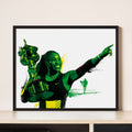 "Serena Williams illustrated art print with black border — female athlete wall art poster"