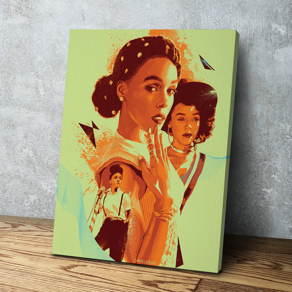 Janelle Monáe Canvas Print | Music Wall Art | Illustrated Fan Art