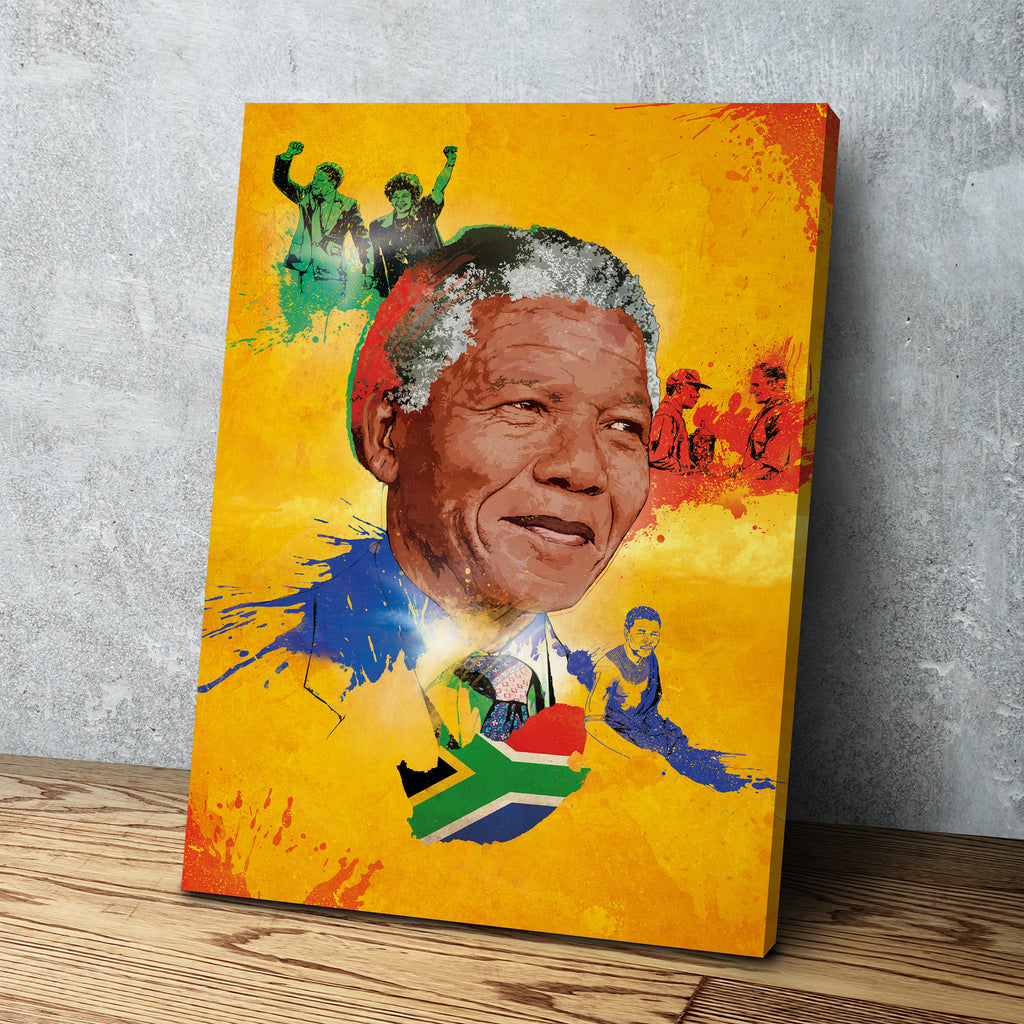 Nelson Mandela Illustrated Canvas Mural | Art Print