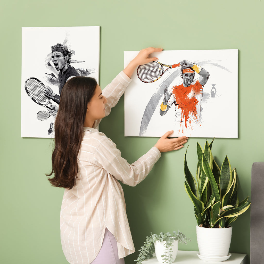 Nadal Roland Garros Canvas Wall Art | Watercolour Sports Illustration